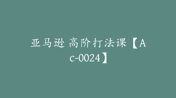 亚马逊 高阶打法课【Ac-0024】